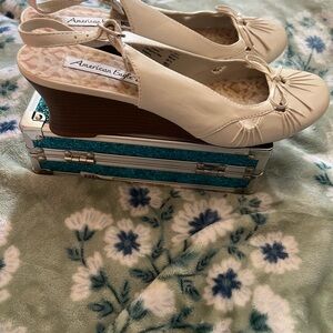 American Eagle Outfitters Cream Wedge Shoes